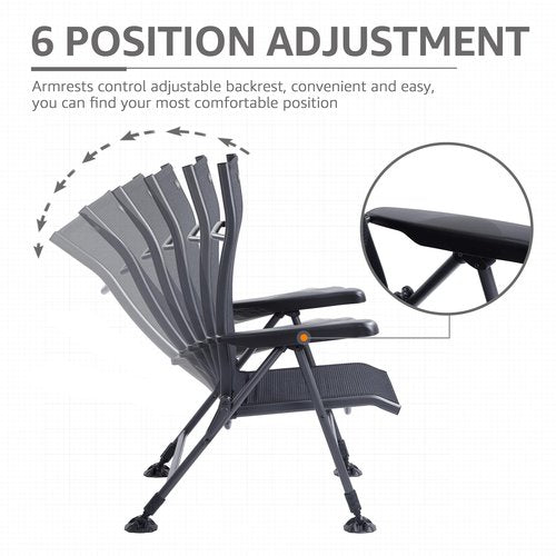 X Strike Folding Camping Chair Support 350 LBS, Outdoor Fishing Chair for Adults Breathable Mesh with Adjustable High Back Support and Leg, Aluminum Frame for Fishing, Camp, Lawn, Patio.