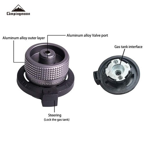 CAMPINGMOON Butane to Isobutane Gas Canister Refill Adapter Screw Lindal Valve Camping Stove Adapte