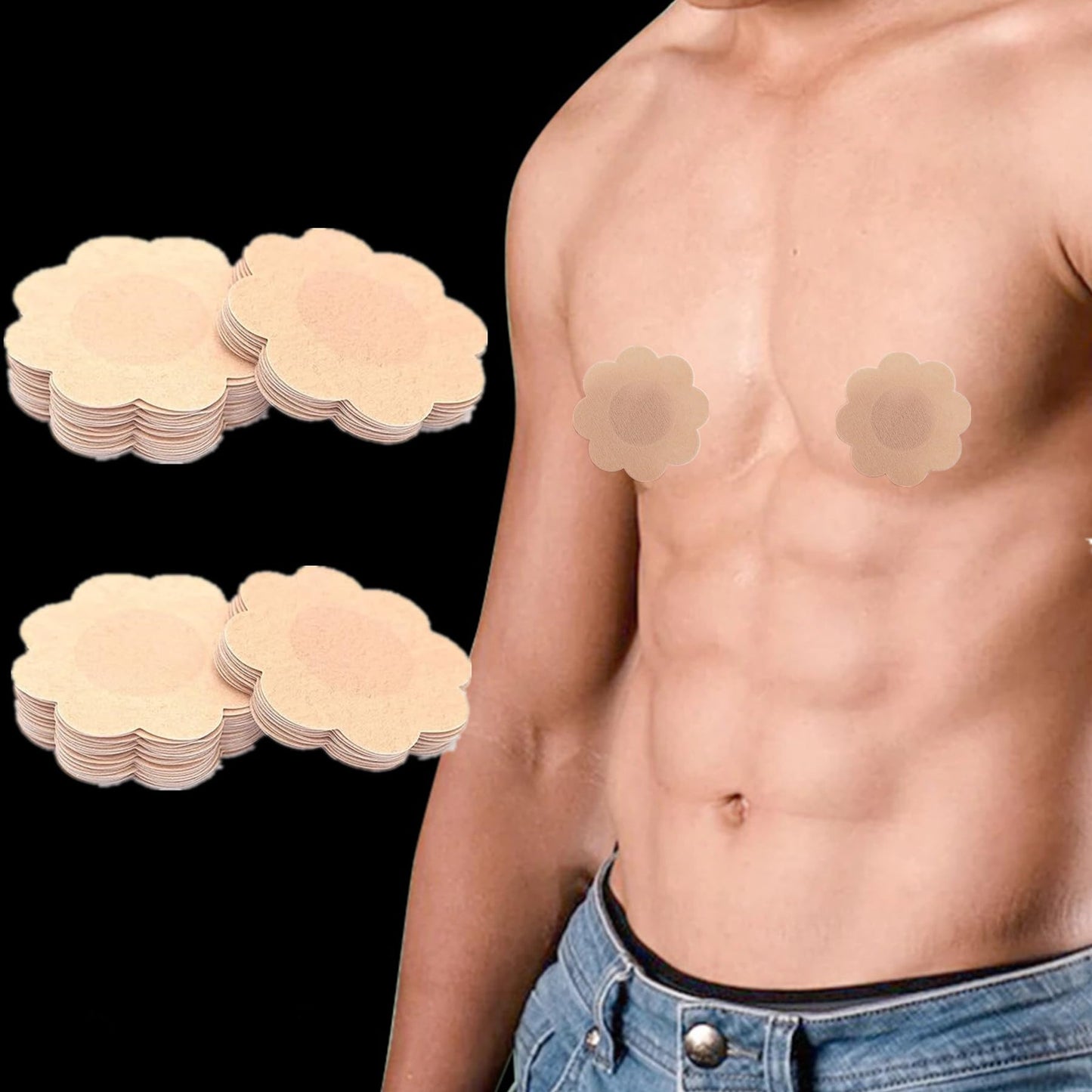 alblinsy 100 Pairs Nipple Cover for Men and Women, Summer Tape Pasties Patch Nipple Covers, Anti Chafing Disposable Adhesive Nipple Guard Stickers for Runners Sports Gym Daily (Flowers)