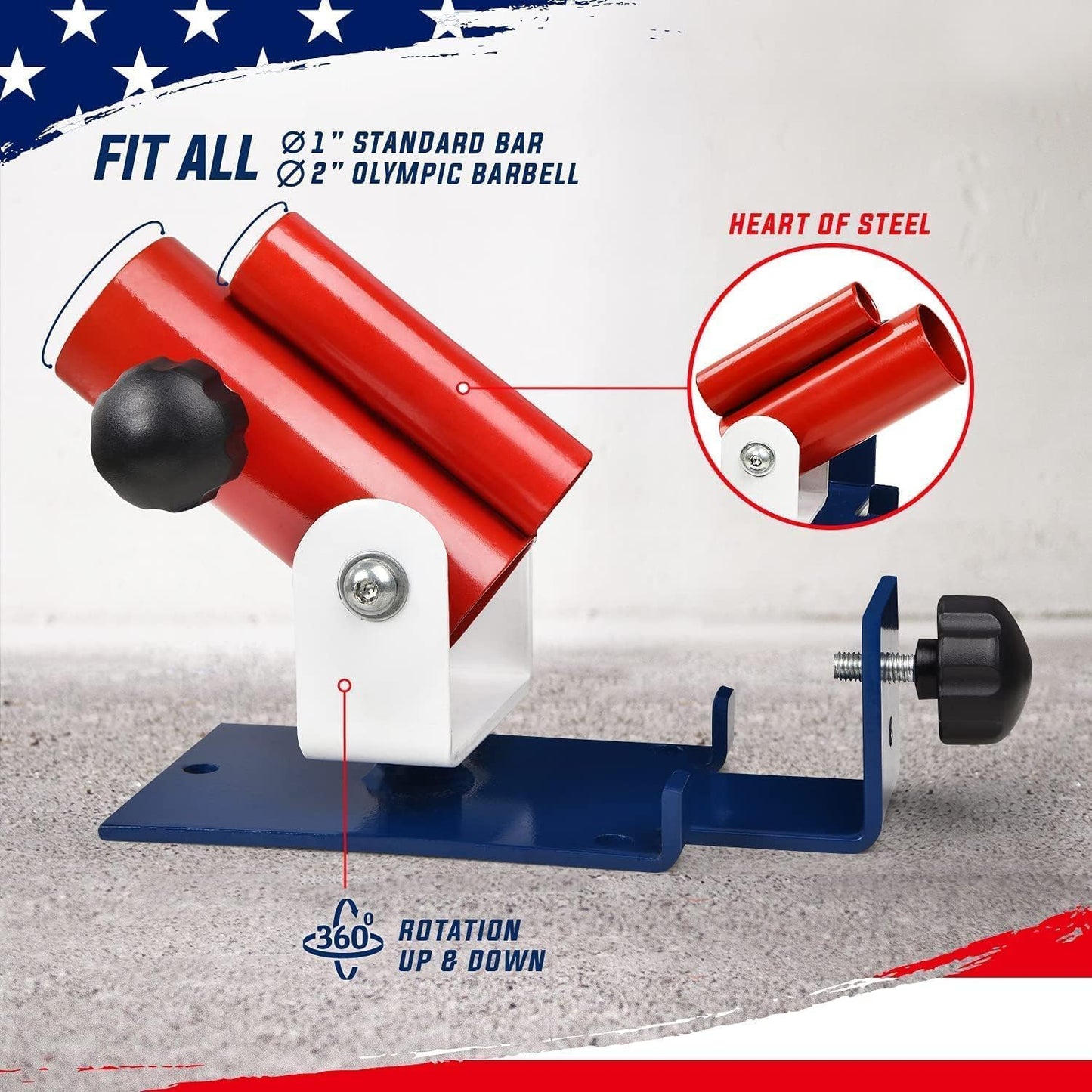 Yes4All T-Bar Row Platform with 360° Swivel – Fits 1” & 2” Olympic Bars – Easy Install