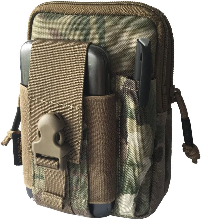 Tactical Molle EDC Pouch - Utility Gadget Belt Waist Bag with Cell Phone Holder