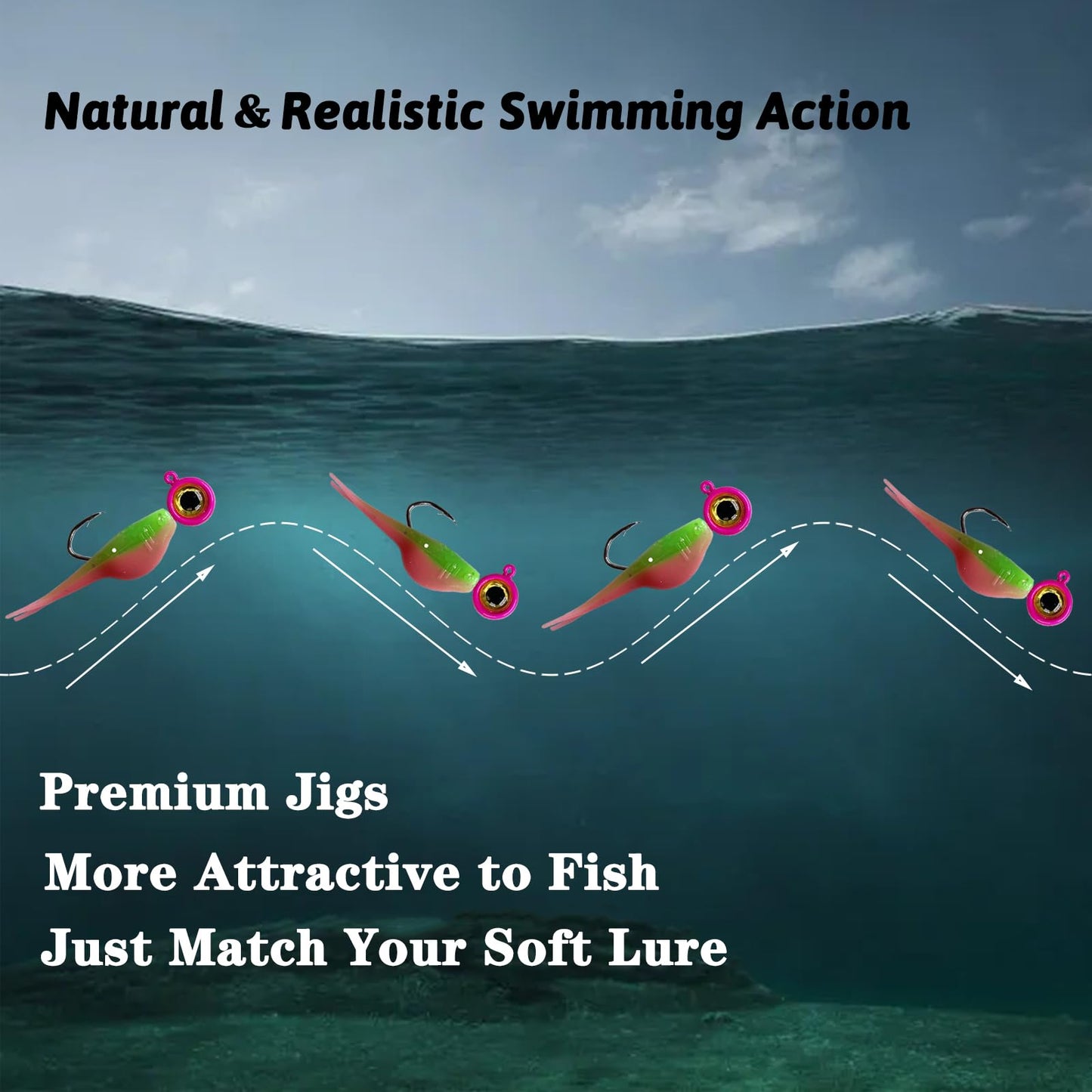 Fish Corner 20pcs Crappie Jig Heads, Assort, 1/8oz