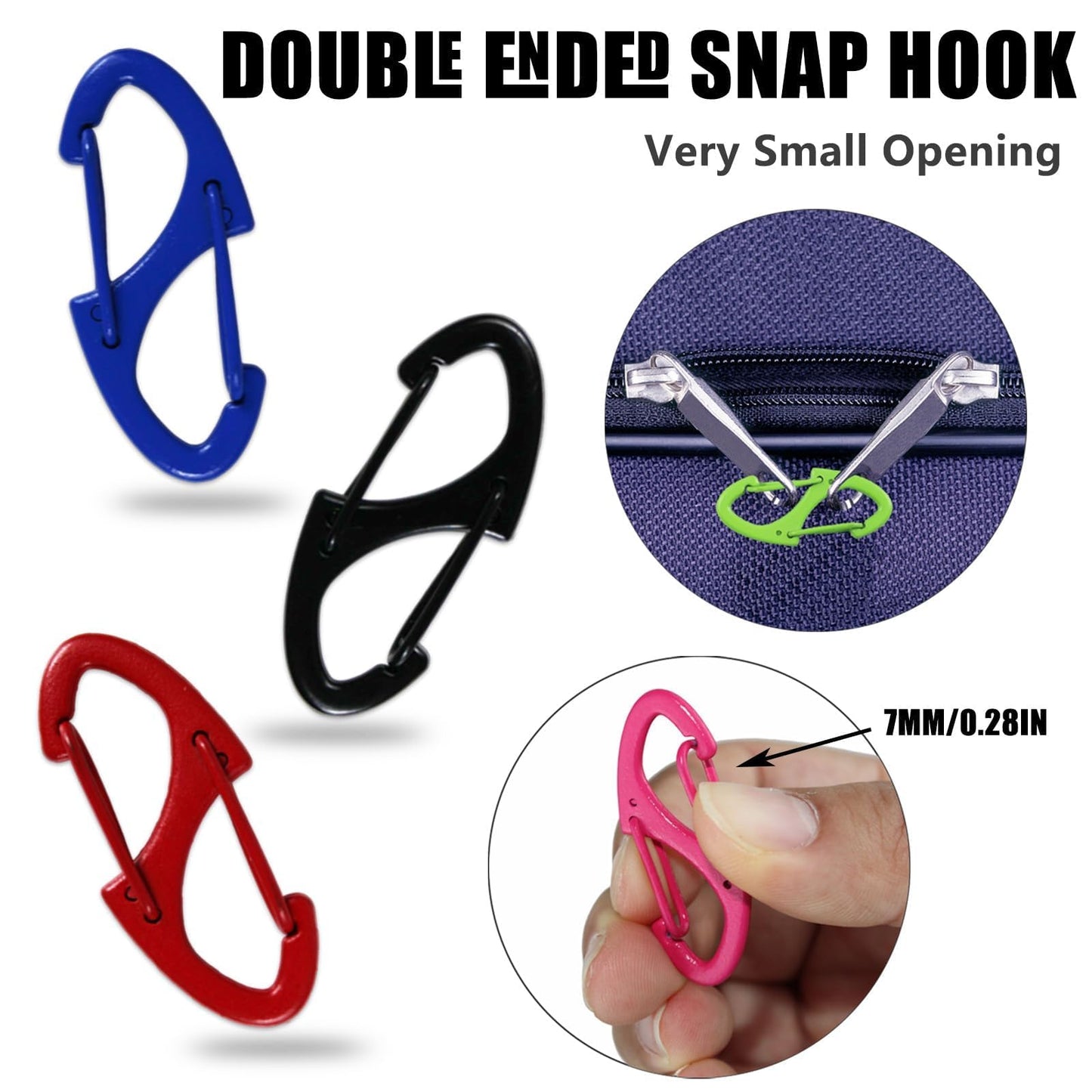 40 Pcs S Mini Carabiner Alloy Snap Hook Key Chain 1.6 Inch Candy Color Dual Wire Interlocking Tiny Biner Clip Attachment Team Camping Hiking Fishing