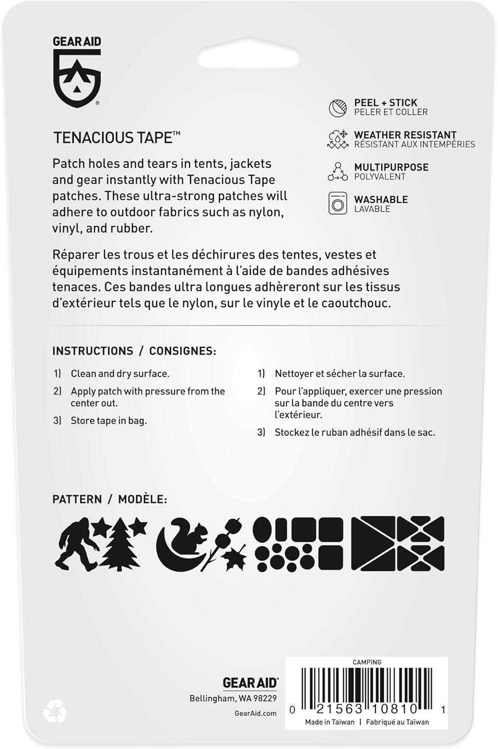 GEAR AID Tenacious Tape Gear Patches for Jacket Repair