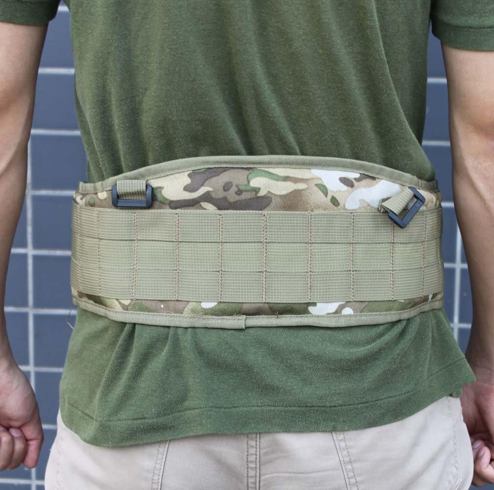 Tactical Molle Waist Belt with Adjustable Suspenders & Free Straps for Airsoft Combat