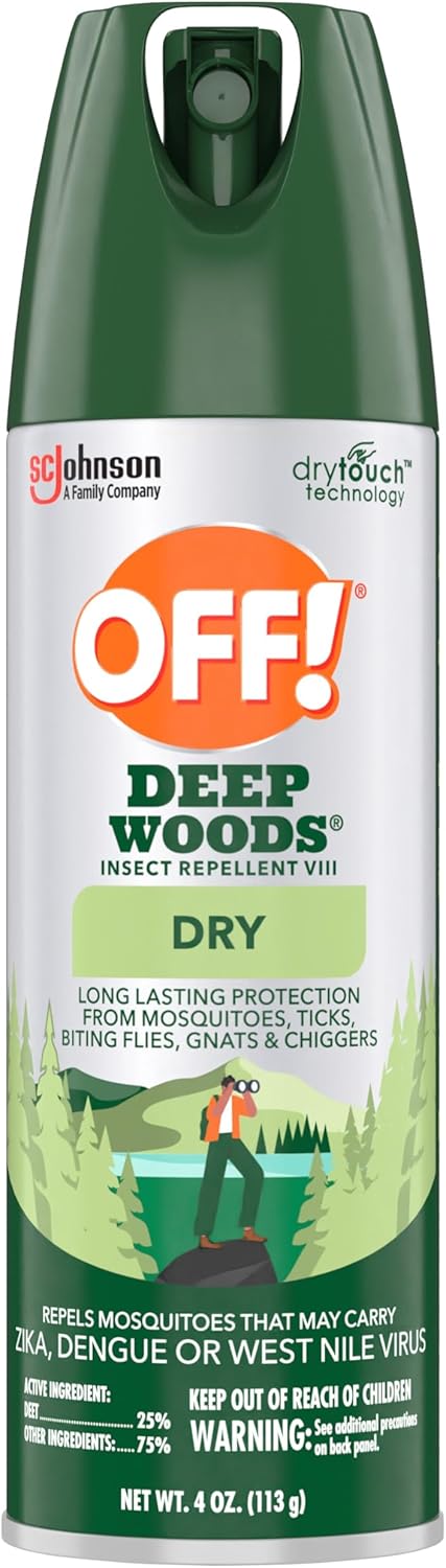 OFF! Deep Woods Insect Repellent Aerosol, Dry, Non-Greasy Formula, Bug Spray with Long Lasting Protection from Mosquitoes and Ticks, 4 Oz, 2 Count
