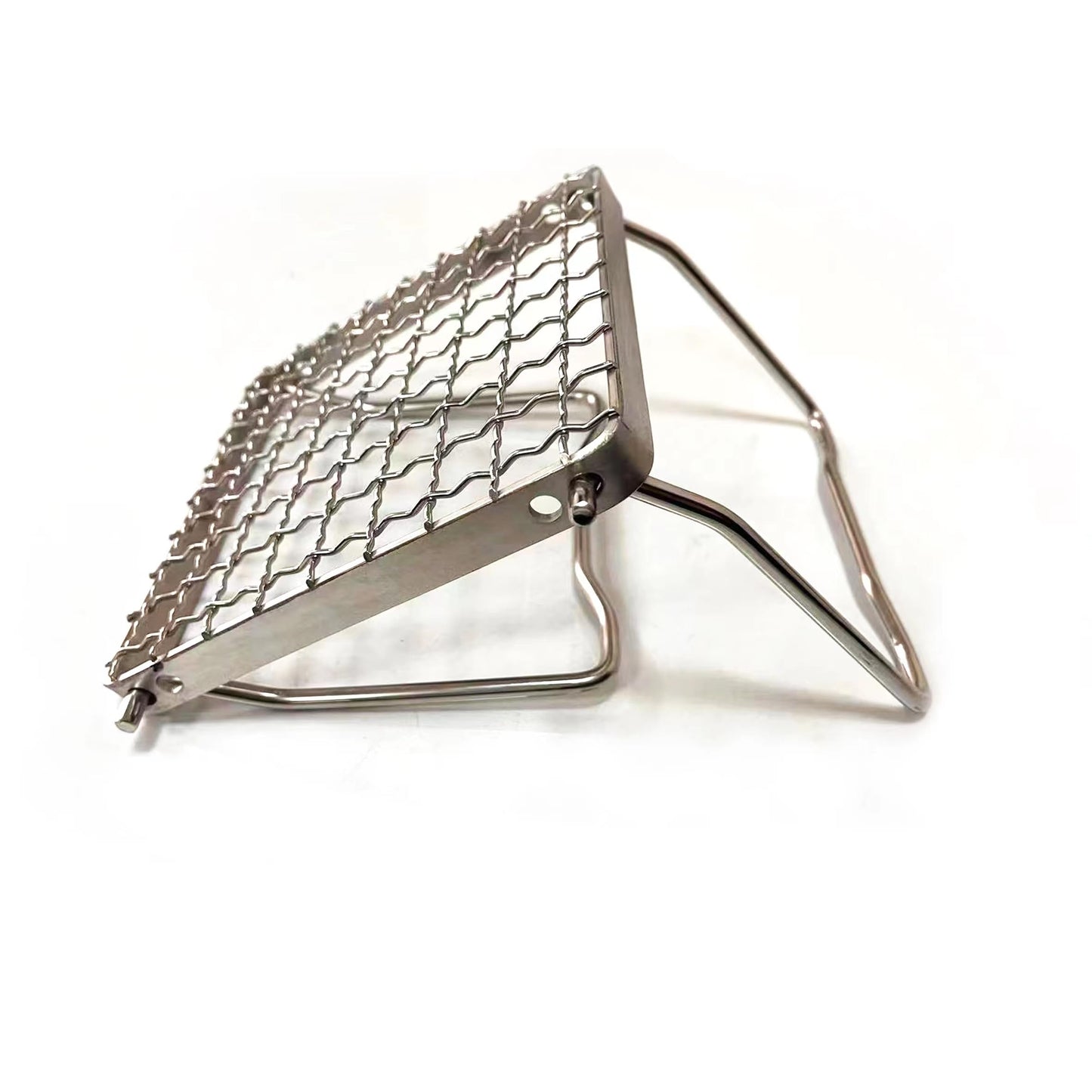 TreGoo Camp Grill with Foldable Legs-304 Stainless Steel Grill Grate for Gas Stove-Ultralight mini Campfire Stand-Portable Grill Grid for Backpacking/Camping/Hiking/Picnic/Traveling/Fishing (Weave)