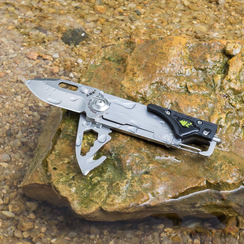 Sanrenmu 6050 LUF-PH-T4 Pocket EDC Folding Camping Knife Multi Toolkit Screwdriver Belt Cutting LED Bottle Opener Glass Breaker
