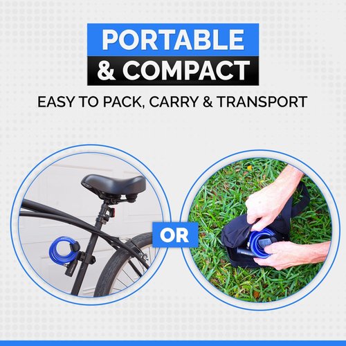 DocksLocks Bike Cable Lock Set, Coiled Security Cable with Key Lock and Mounting Bracket, Compact Anti-Theft Protection for Bikes, Bicycles, Scooters and More 4ft