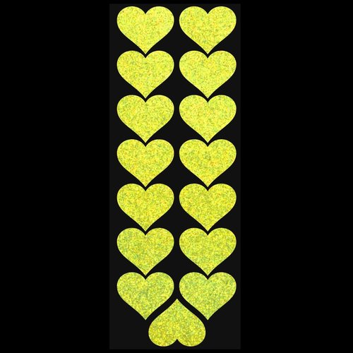 LiteMark Reflective 1.5 Inch Heart Sticker Decals, Love Sticker for Laptops, Phones