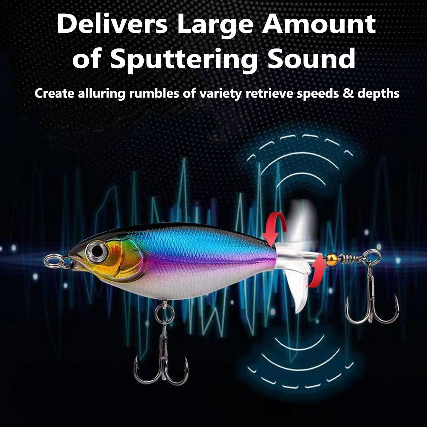 75 Fishing Lure, Top Water Bass Lures, Lures Topwater Bait for and Pike, Freshwater or Saltwater