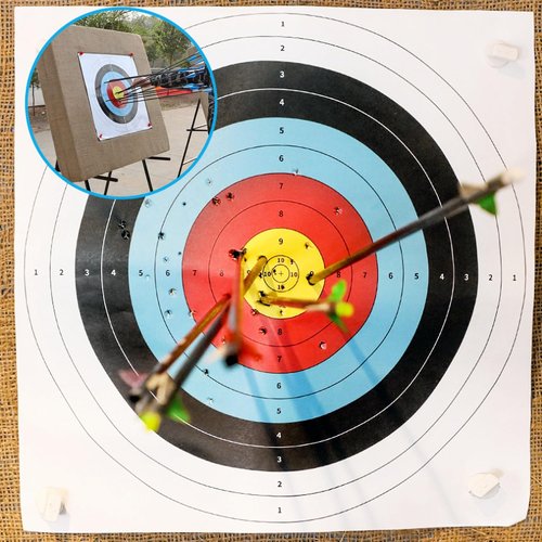 SenseYo 30 Pack Archery Targets Paper, Standard Bow Arrow Targets Archery for Hunting & Archery Targets, Target Archery Accessories for Hunting Backyard (10 Rings,16x16in)