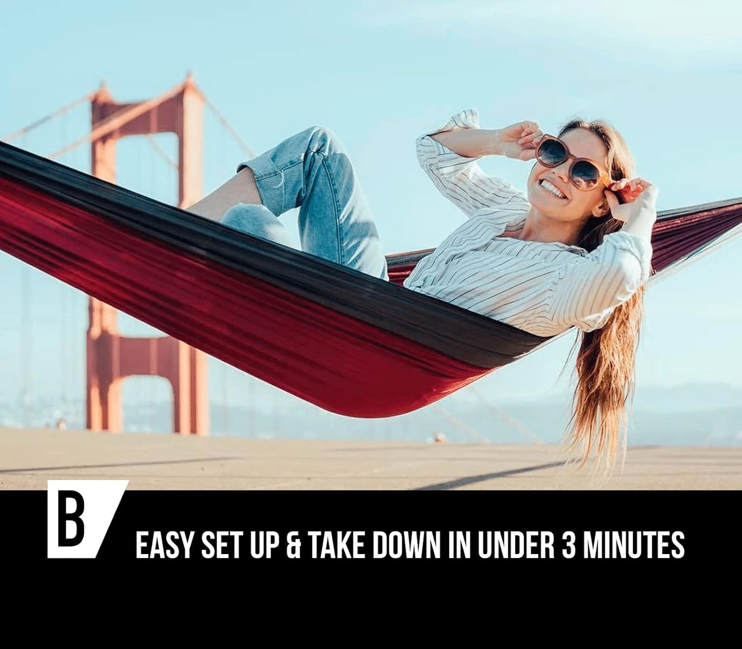 Premium Double Hammock with Tree Straps - Durable, Portable & Comfortable