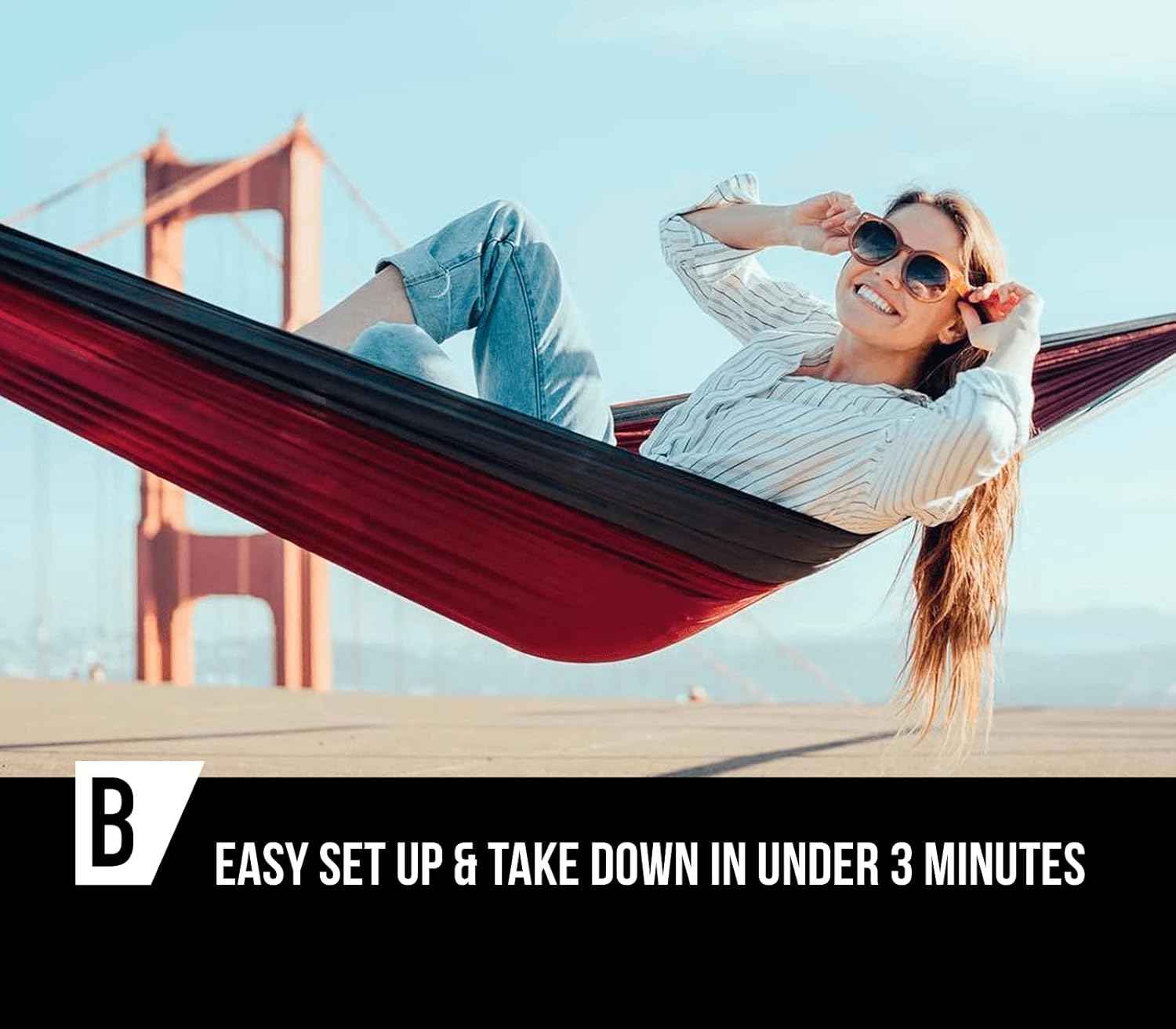 Premium Double Hammock with Tree Straps - Durable, Portable & Comfortable