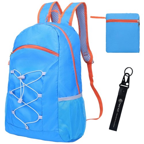 ＴｗｏＫａｔ TWO KAT Lightweight Packable Hiking Backpack 20L Bottle Holder, Water Resistant Daypack, Foldable Bags Travel Camping Outdoor (Blue)