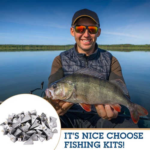 Zhanmai 42 Pcs Fishing Weights Sinker Kit Rig Fishing Weights Sinker Weights Pyramid Sinker Saltwater Fishing Sinkers Bass Fishing Casting in 1 oz, 3 oz, 4 oz, 6 oz