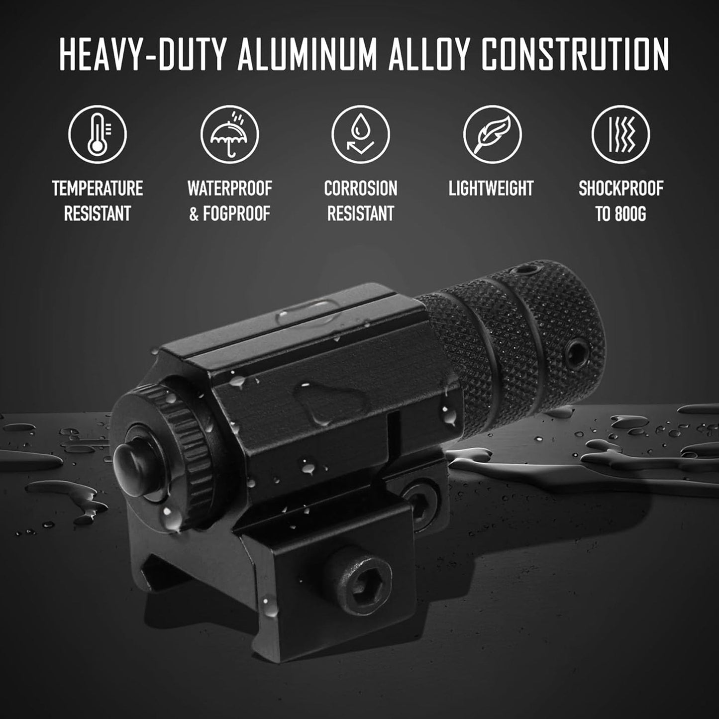KASENTE Red Laser Beam Sight with 21mm Picatinny Weaver Rail Mount for Airsoft Gun Pistol Rifle, Black
