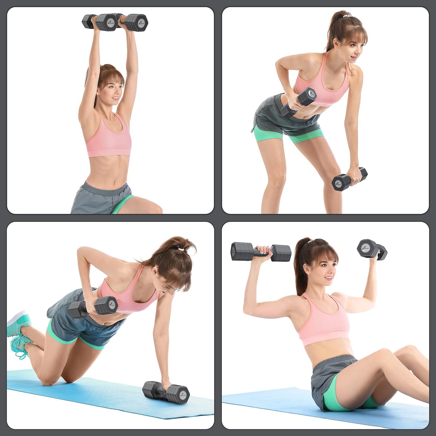 Exercise Bike with Dumbbells Set