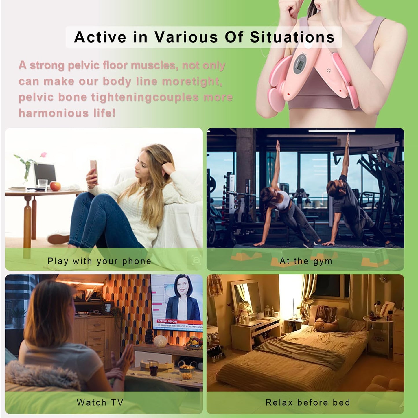 Evocifu Kegel Exerciser,Pelvic Floor Muscle Traine,Kegel Trainer for Postpartum Rehabilitation,Inner Thigh Exerciser Specially Designed for Women