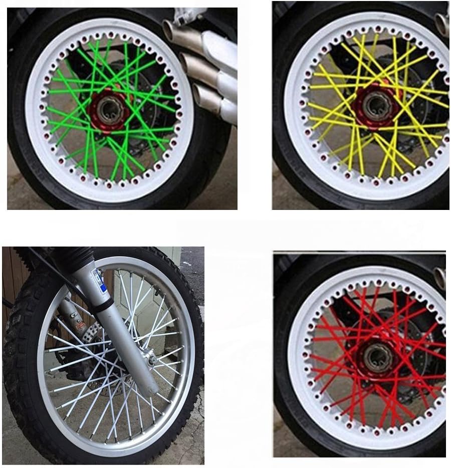 72Pcs Universal Spoke Skins Cover - Ovelur Wheel Spoke Wraps Skins Pipe Trim Decoration Protector For Motorcycle Dirt Bike Yamaha Harley Suzuki(Pink)