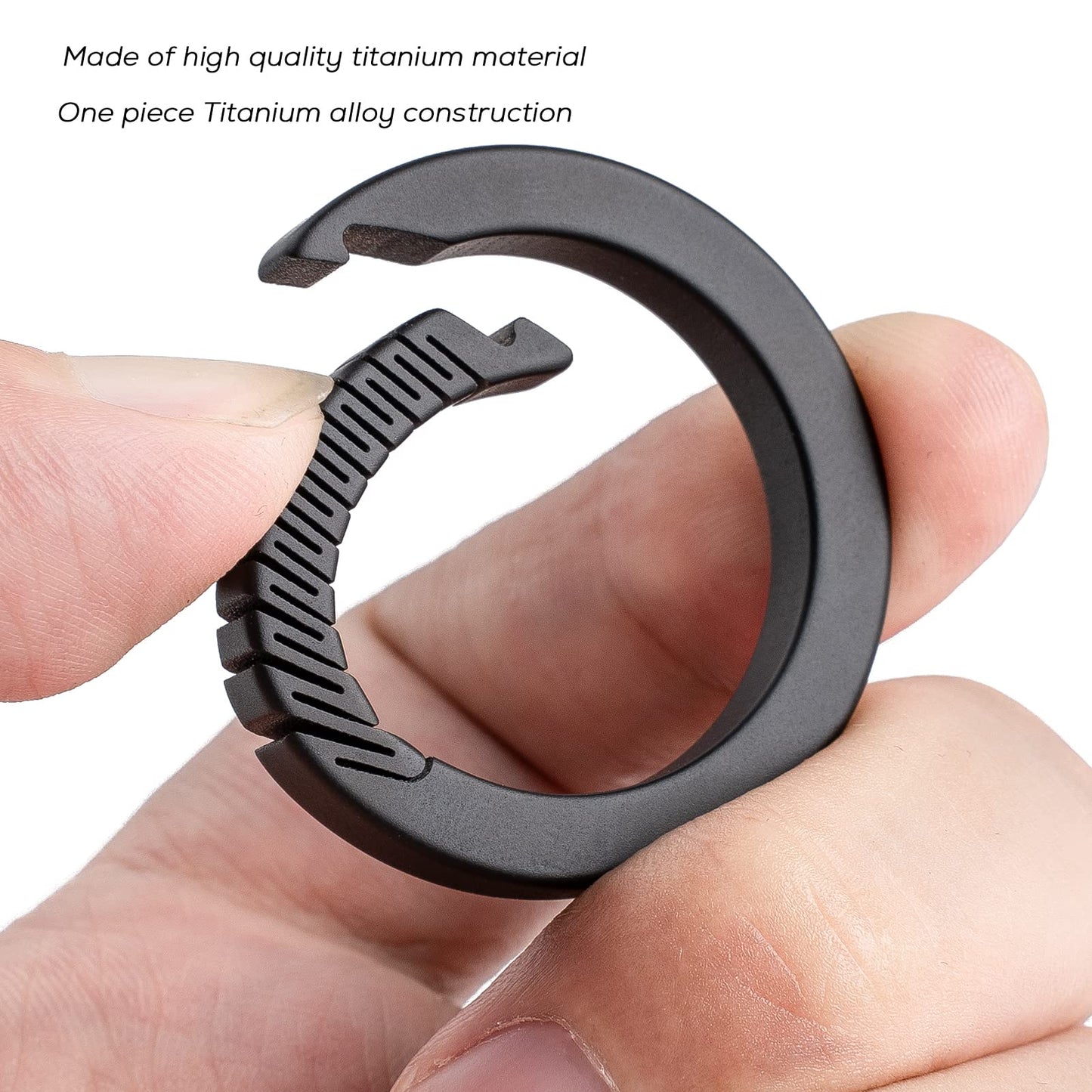 TISUR Keychain Pocket Clip Titanium Round Carabiner Clip
