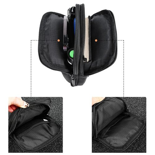 Tactical Molle Phone Pouch EDC Utility Belt Pouch Waist Bag with Phone Belt Clip Holder Holster Carrying Pouch for Smartphone (Black)