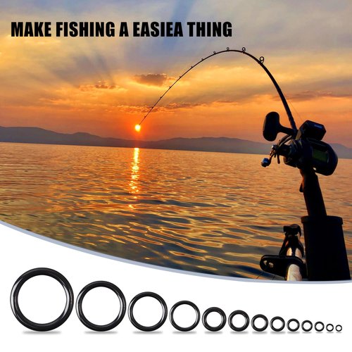 MAFIMOEA 27pcs Fishing Rod Eyelet Repair Kit Rod tip Repair kit Ceramic Guides Rings Replacement Kit 14 Sizes with A Tweezer Fishing Rod tip Repair kit