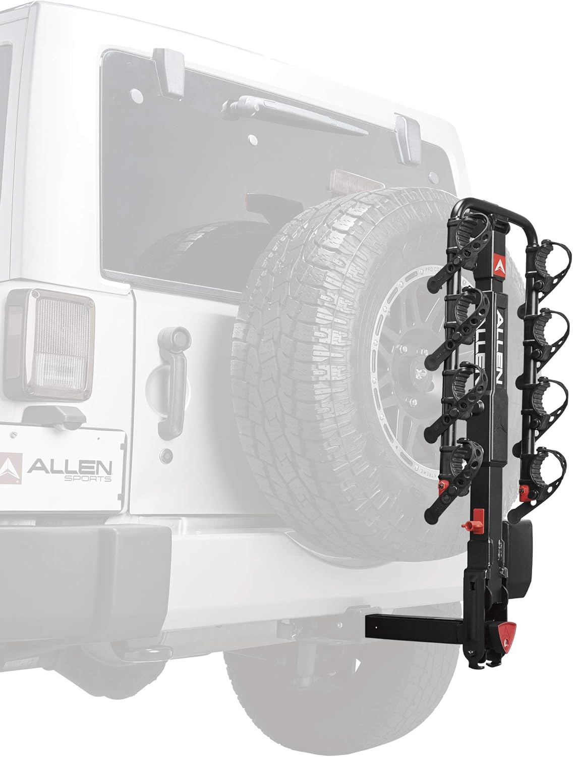 Allen Sports Deluxe Locking Quick Release 4-Bike Carrier for 2 Inch Hitch, Model 542QR, Black