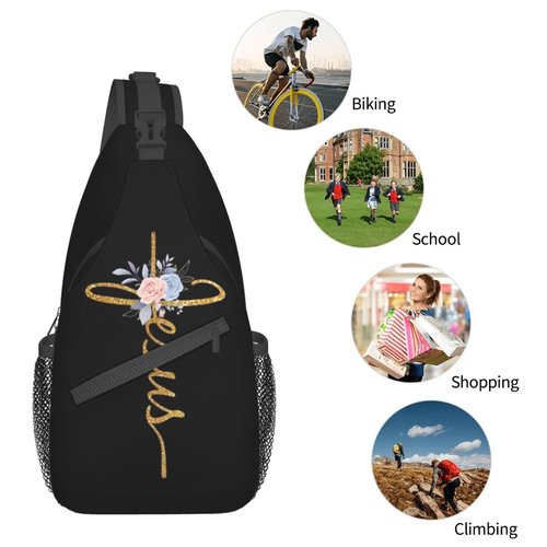 MANQINF Jesus Sling Bag,Casual Crossbody Backpack Shoulder Chest Bag for Women Men Travel Hiking Daypack
