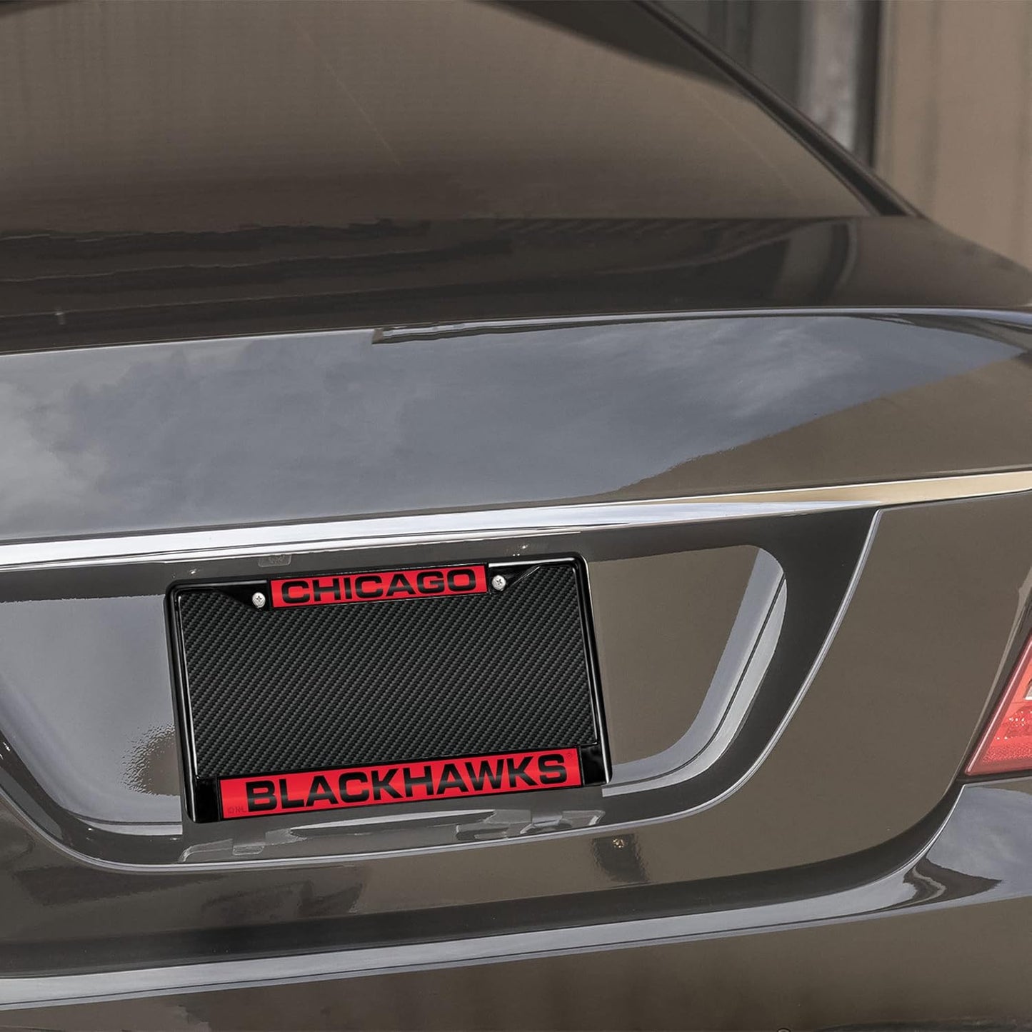 NHL Detroit Red Wings Laser Cut Chrome Frame - 12" x 6" Car Accessory