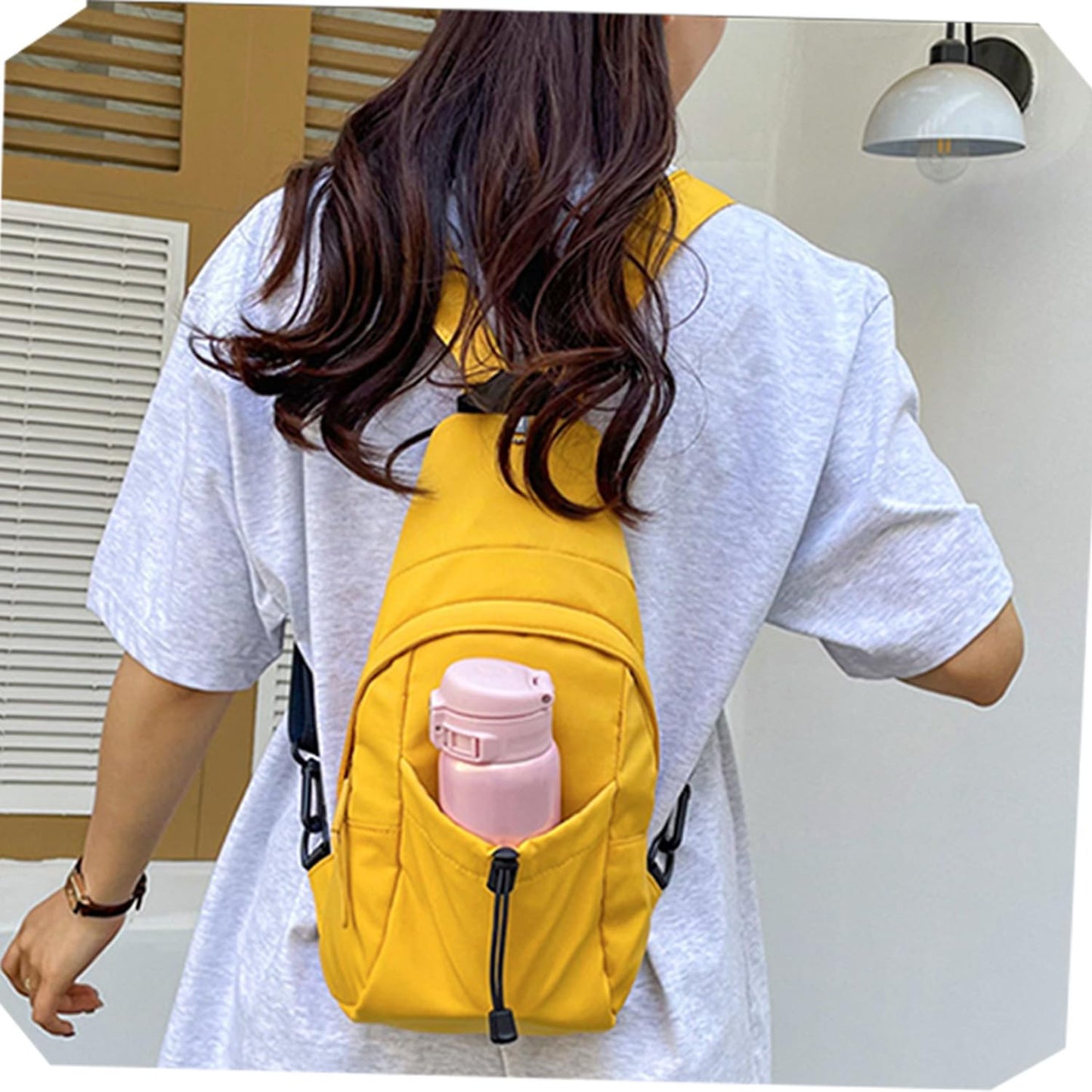 JENAGREEN Waterproof Sling Backpack Crossbody Sling Bag for Women Men, Multipurpose Travel Hiking Adjustable Chest Bag Casual Daypack