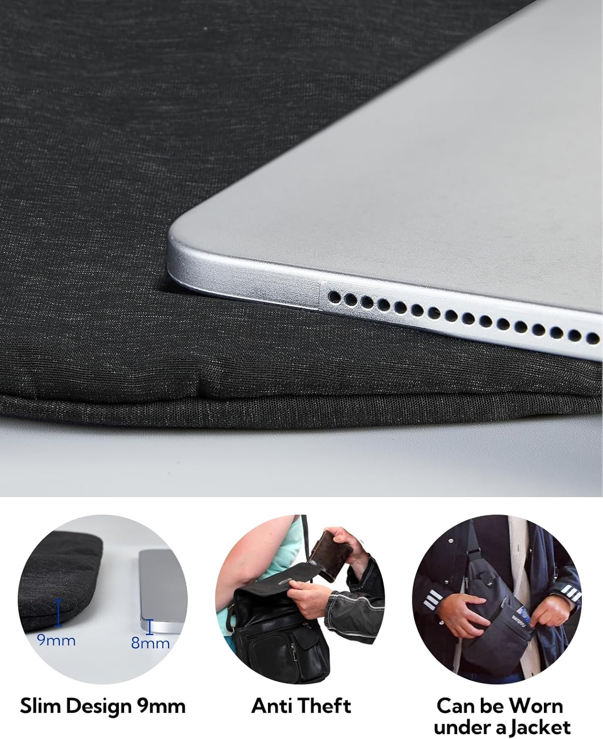WATERFLY Sling Crossbody Chest Bag: Slim Anti-Theft Cross Body Bag Over Shoulder Backpack Stealth Side Pack Man Woman