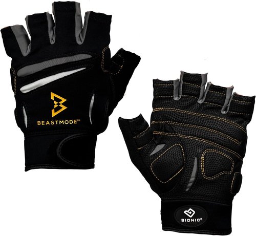 Bionic Men's Beastmode Half Finger Gym Workout Gloves