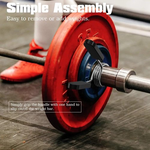EastyGold Barbell Clamps Dumbbell Spring Clip Circlip Collars 1 Inch Weight Bars Clips Fitness Weightlifting Lock Buckle for Standard Bar 25mm 2 Pack