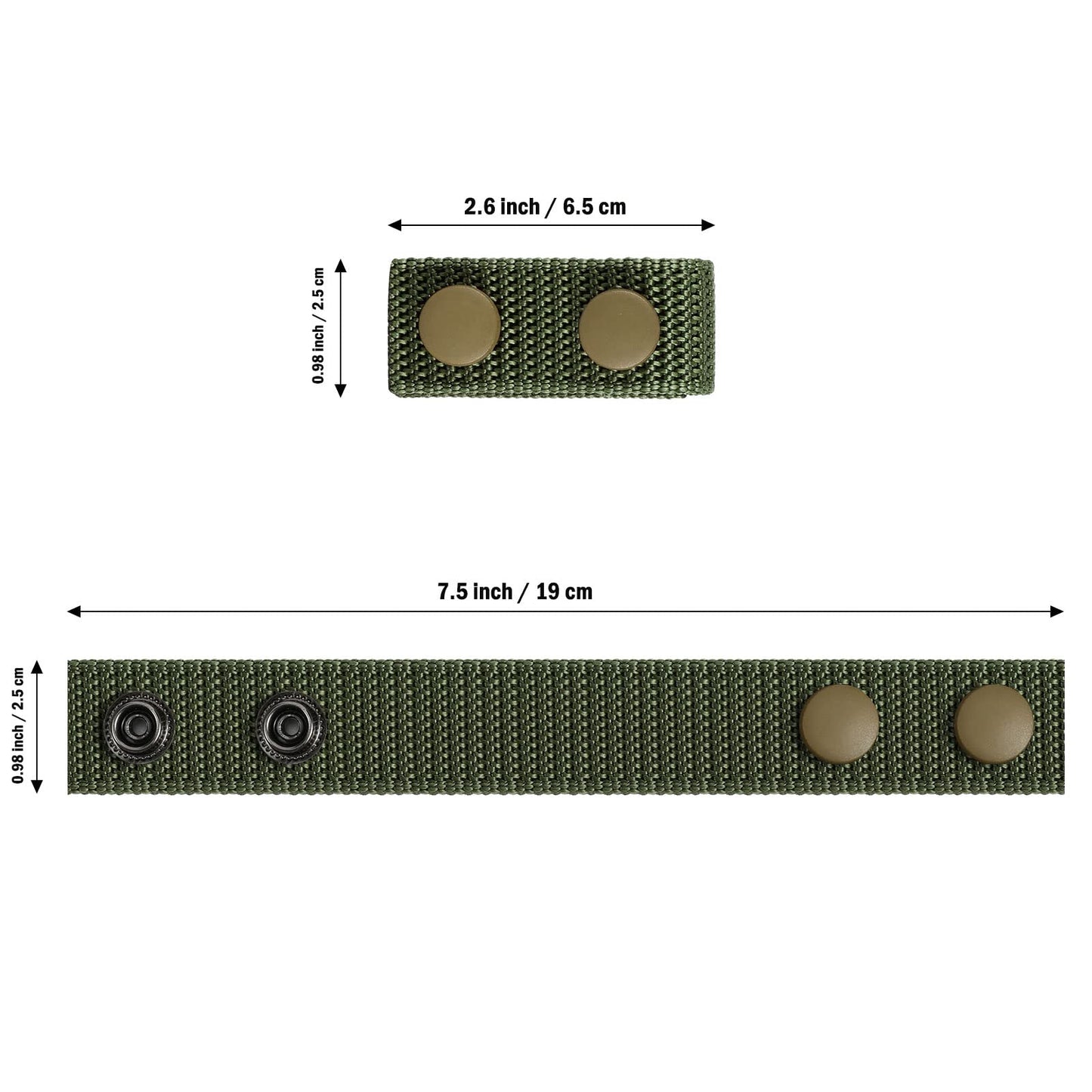 FRTKK Duty Belt Keeper with Double Snaps for 2¼" Wide Belt, Security Tactical Belt Police Military Equipment Accessories (Ranger Green-4Pack)
