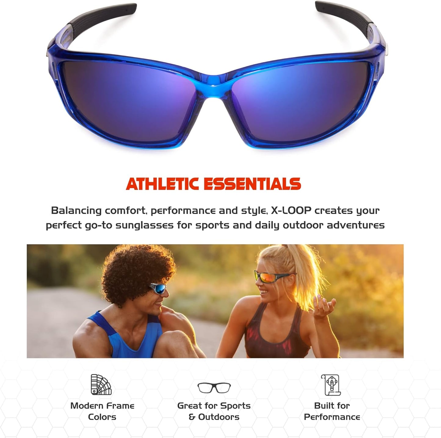 Polarized Sports Sunglasses for Men - UV400 Baseball, Running, Cycling & Golf