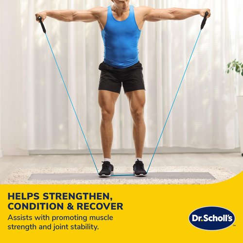 Dr. Scholl's Resistance Band W/Door Anchor (Light Resistance 10lb) - Balance, Stability, Joint Rehabilitation, Muscle Pain, Injuries, Arthritis