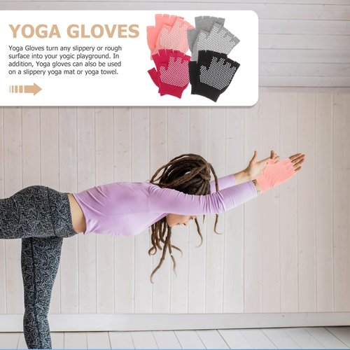 BESPORTBLE 4 Pairs Anti-Slip Yoga Gloves for Women Half Finger Workout Gloves Versatile Pilates and Dance Hand Protectors - Ideal for Yoga Fitness and Outdoor Activit