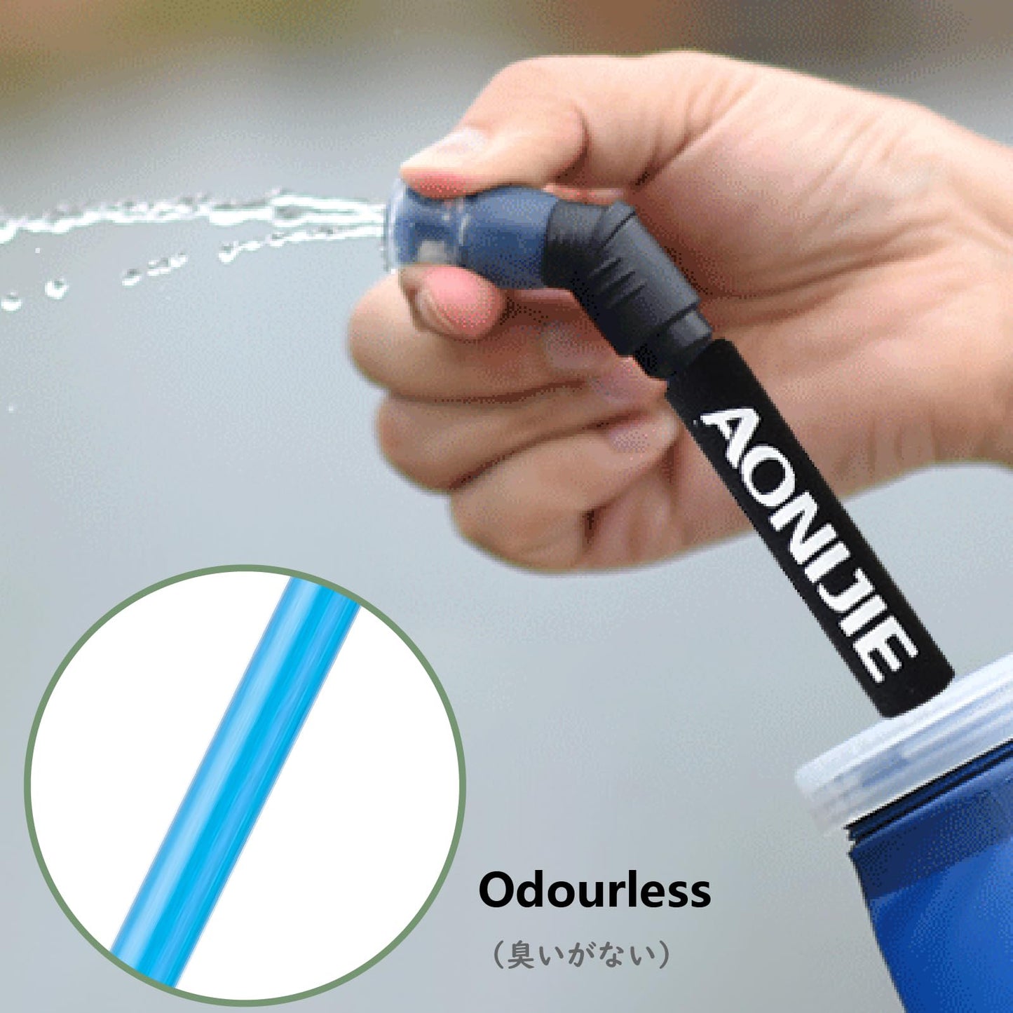 JEELAD Sports Collapsible Water Bottle BPA Free Replacement Straws Lid for Running Water Bottle