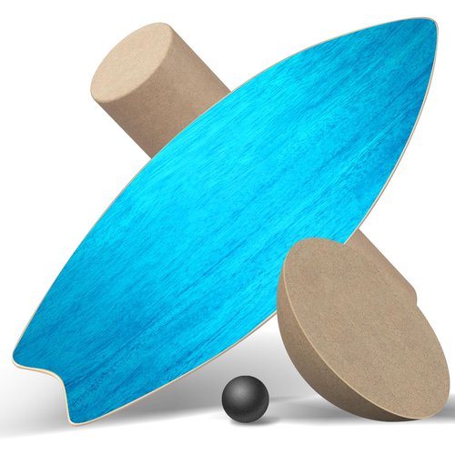 Healfith Balance Board,Adult Balance Board,Balance Trainer - Balance Board Kids - Wooden Balance Board,Including Roller,Half Ball And Balance Ball