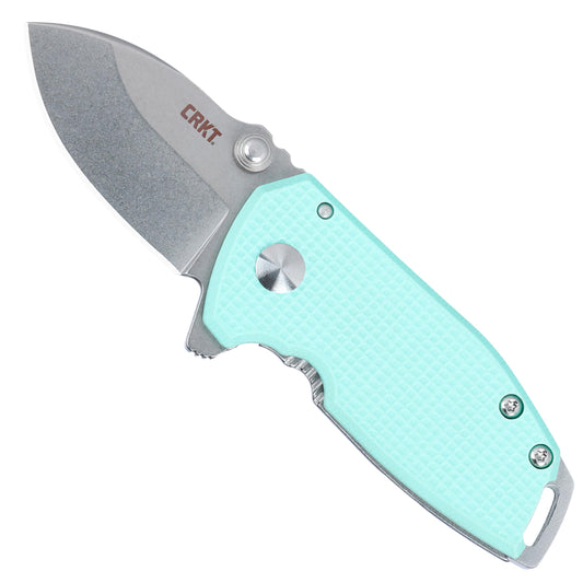 CRKT Squid Compact Everyday Carry Assisted Folding Knife with Frame Lock: D2 Plain Edge Blade, G10 Handle, Pocket Clip, 2485B