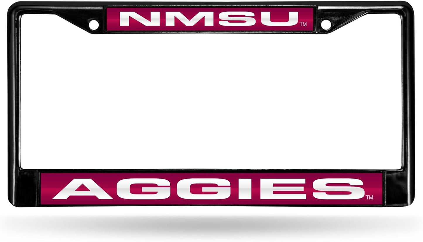 NCAA Black Laser Cut Chrome License Plate Frame for Car/Truck/SUV - 12x6" Auto Accessory