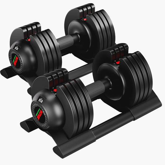 Adjustable Dumbbell Set with Tray - 52lbs, Anti-Slip Handle & Weight Plate for Home Strength Training