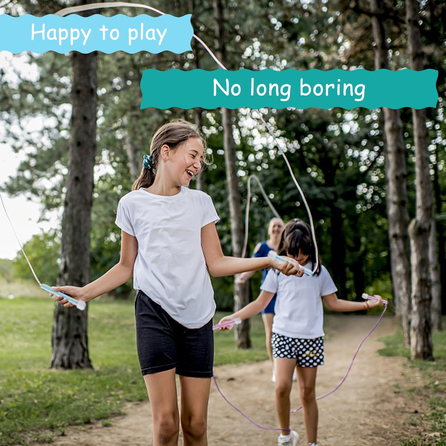 Adjustable Soft Jump Rope for Kids and Adults - Skipping Rope With PVC Handles and Back Cover for Exercise, Outdoor Fitness - Suitable for Boys, Girls, Women, Men