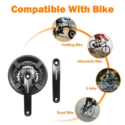 Relwears Bike Crankset FC-TY301 42-34-24T for 3x6/7/8 Speed Gears Square Taper Set 170MM Crank Arm for Mountain Bike