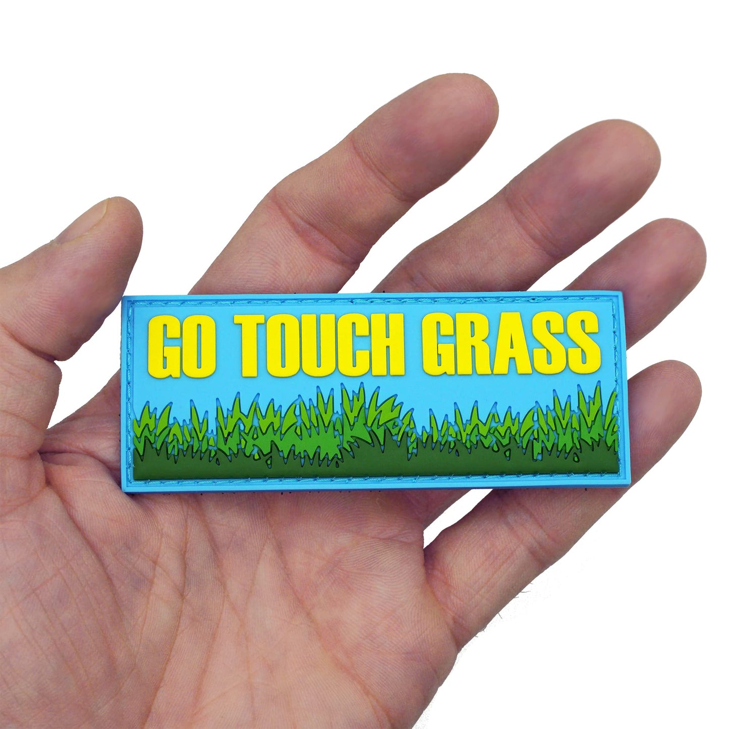 Go Touch Grass PVC Morale Patch - Funny Morale, Tactical, Military Patch - Patches, Military Patches - Perfect for Your Tactical Military Army Gear, Backpack, Cap, Vest