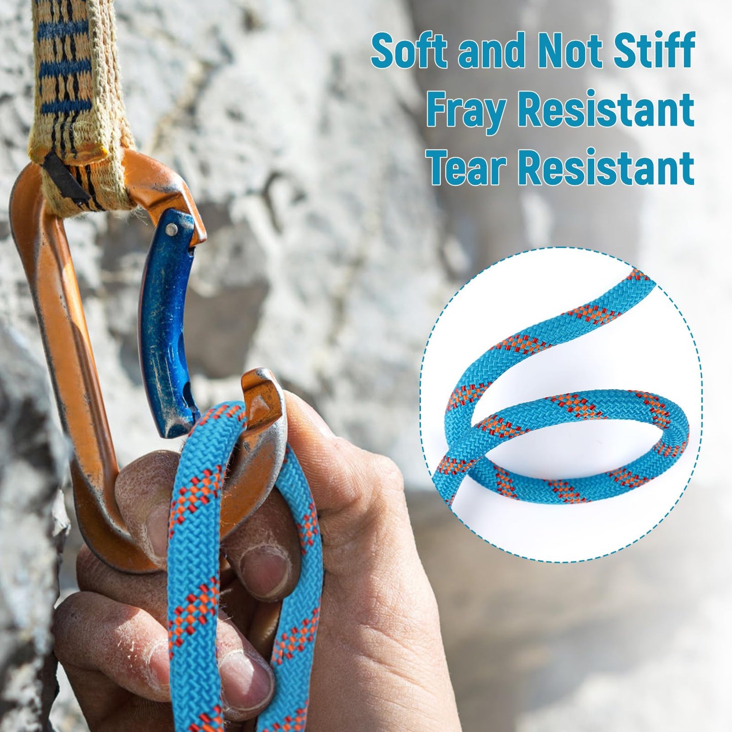 Arborist Rope Climbing Rope 48 Strands 1/2 Inch Tree Rope for Climbing Tree Swing Pulling Sailing