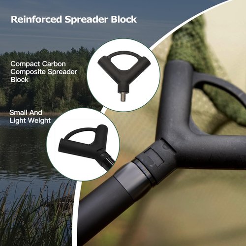 HENSENASIA Landing Net for Carp Fishing, 42 Inch Extra Large Fishing Net, 6 Feet Carbon Fiber Long Handle Saltwater Big Fish, Holds Up to 88lbs/40kgs, Olive Green, Supplied with Carry Bag