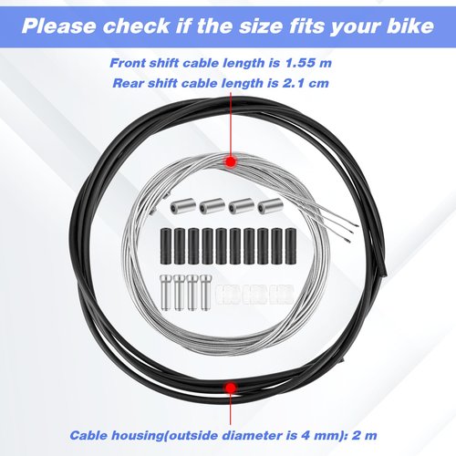 Bike Brake Gear Shifter Cable Kit, Universal Bicycle Gear Shifter Cable Professional Transmission Line Cycling Shift Wire Housing Kit Mountain Road Bike Repair Replacement Accessories