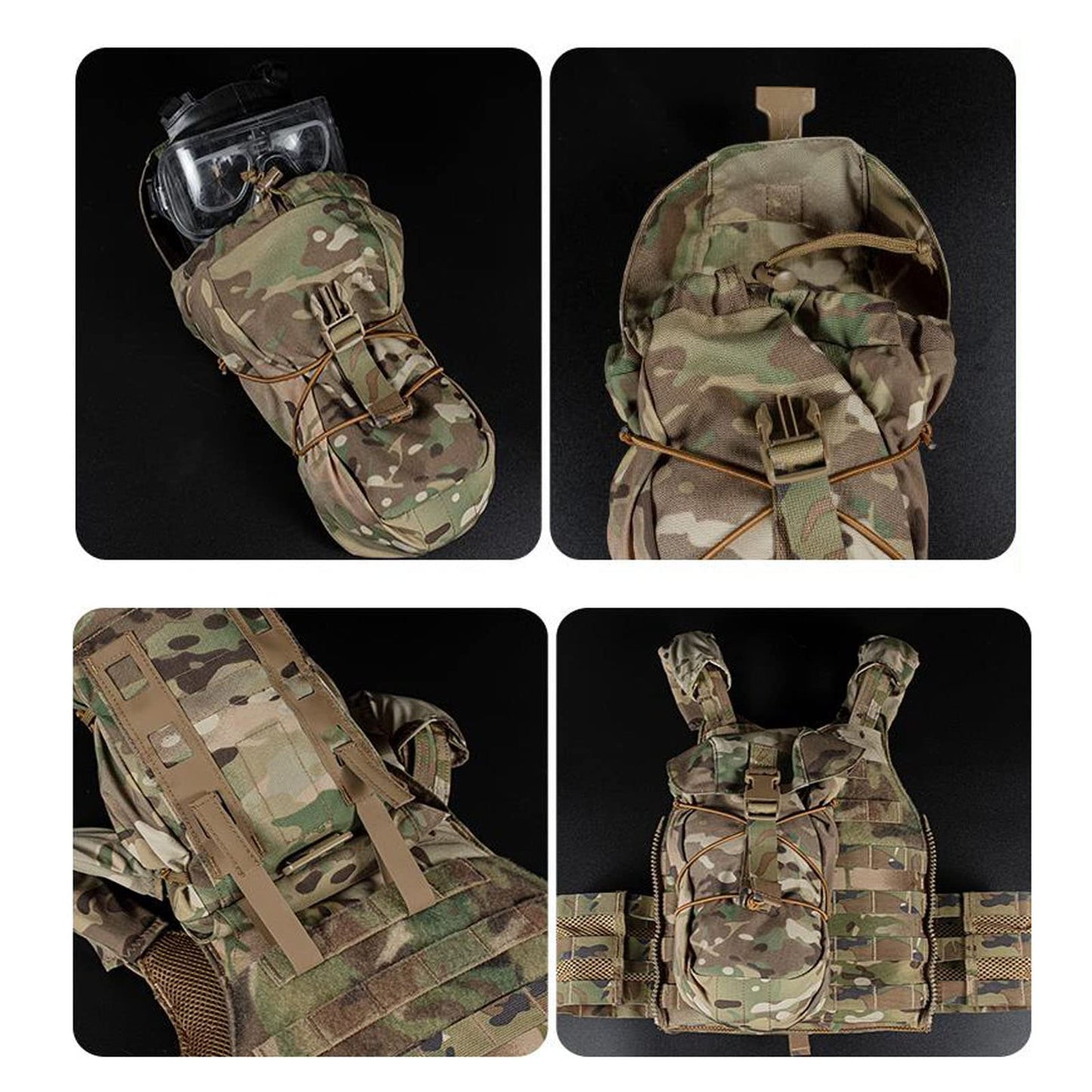 Hdlsina Multifunctional large capacity Dump Pouch Drawstring Magazine Tactical Utility Pouch Recycling Pouch Waist Bag (Green)